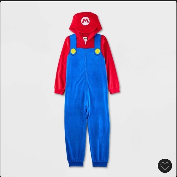 Super Mario Nintendo uniform long Johns pajamas pajama costume boys NEW NWT - Picture 1 of 2